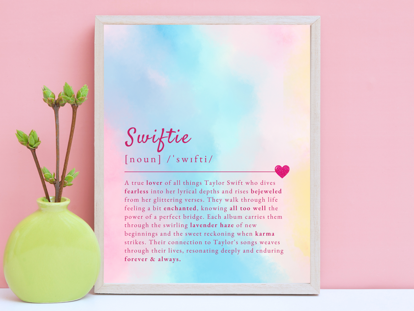 swiftie lover definition wall art printable poster