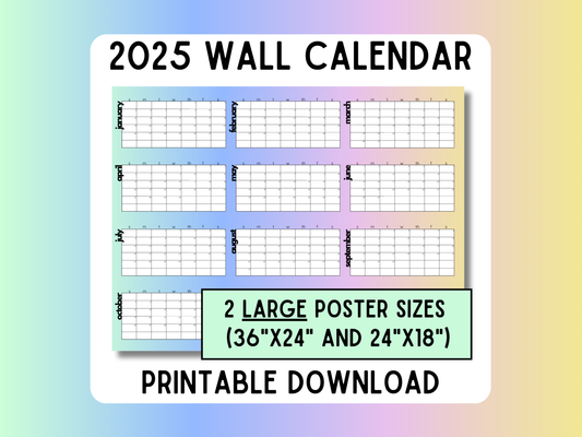 2025 Large Wall Calendar