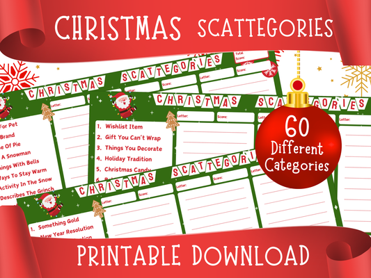 Christmas Scattegories Printable Party Game