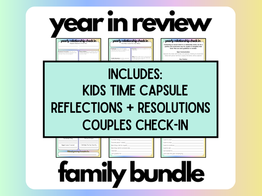 year in review worksheets