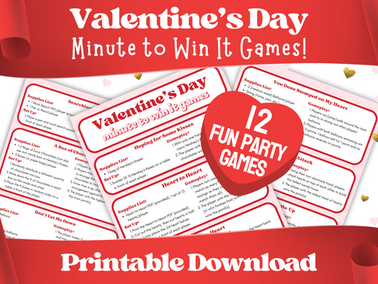 Valentine Galentines day printable party games