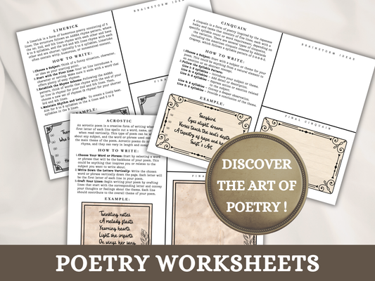 Poetry Worksheets, The Art of Poetry