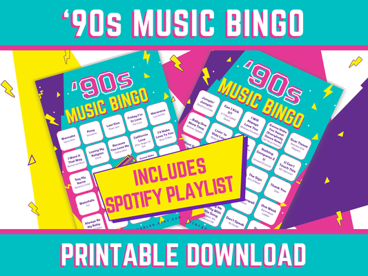 90s Music Bingo With Playlist