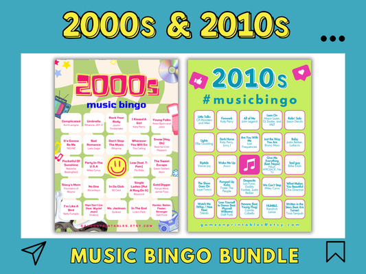 2000s and 2010s Music Bingo with Playlist Bundle