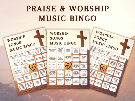 Christian worship music bingo