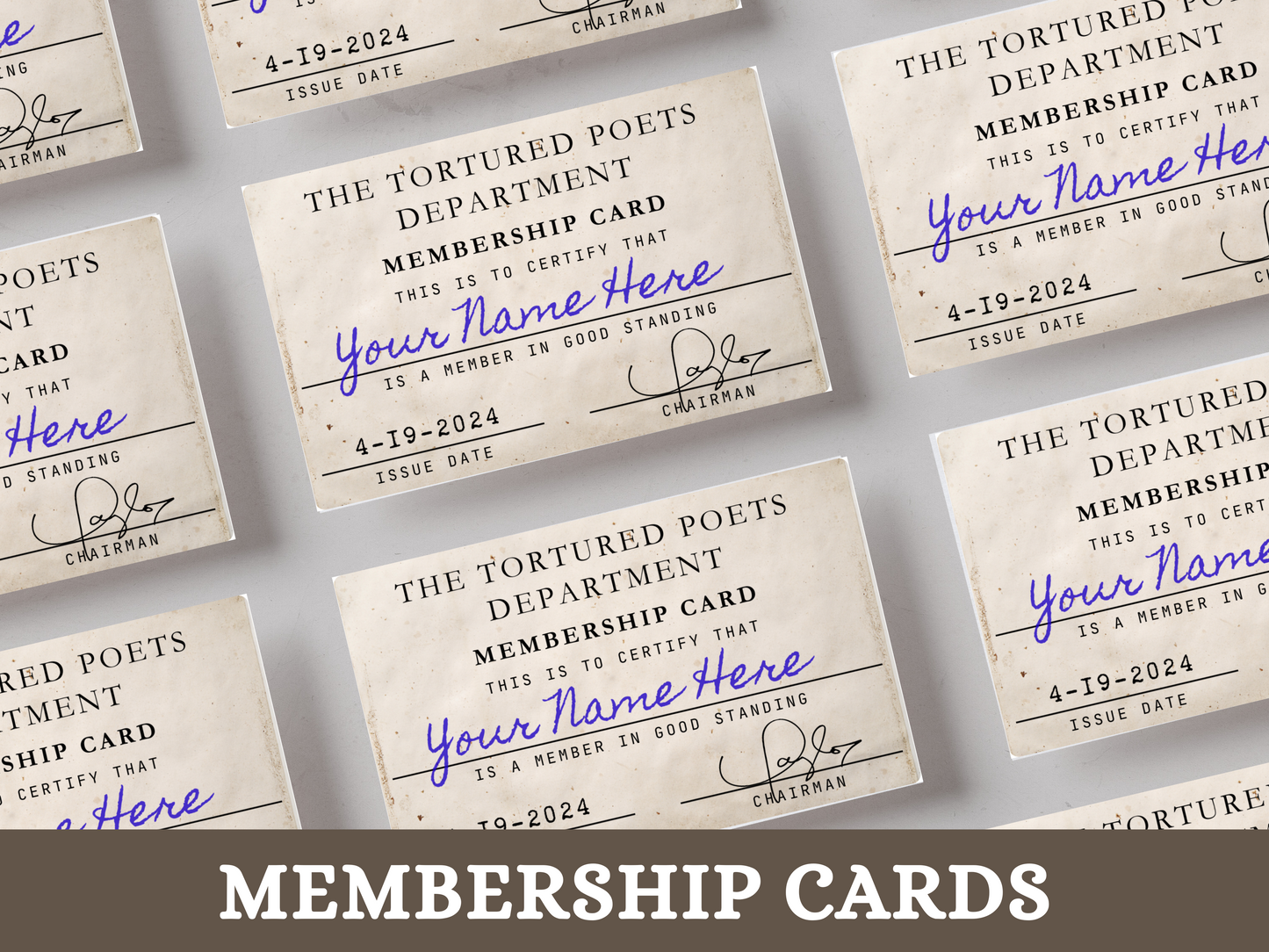 TTPD Membership Cards