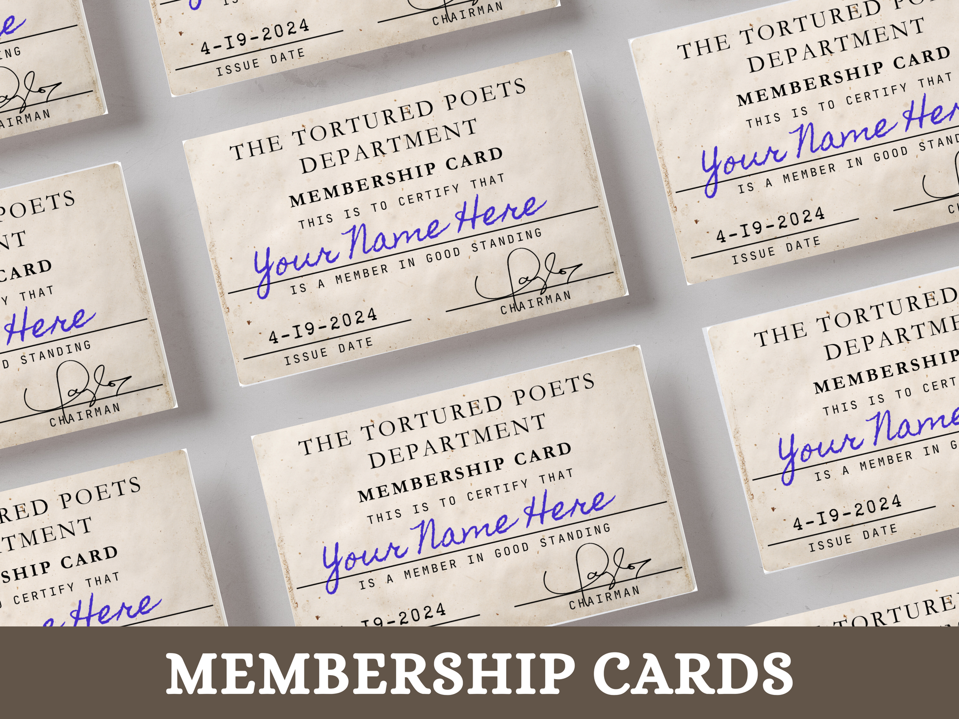 TTPD Membership Cards