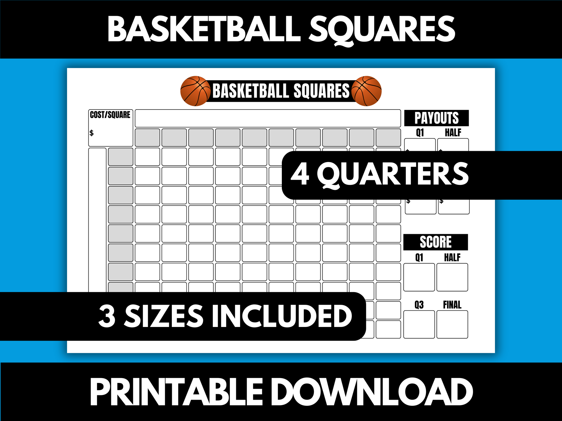 Womens basketball pool squares printable