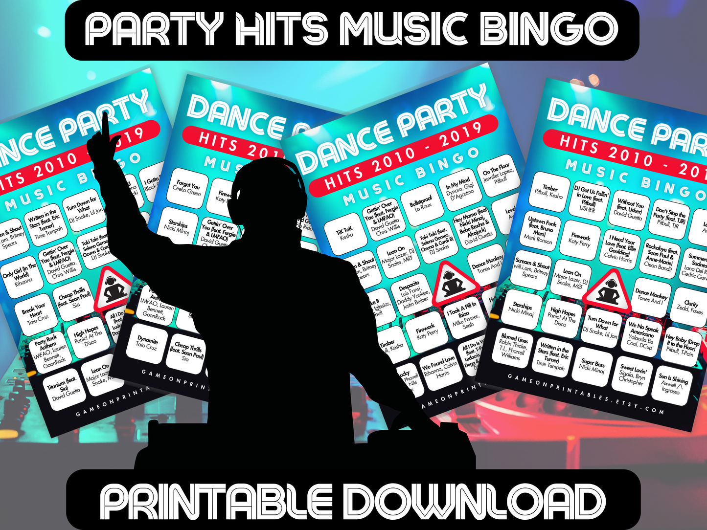 2010 Party Hits Music Bingo With Playlist