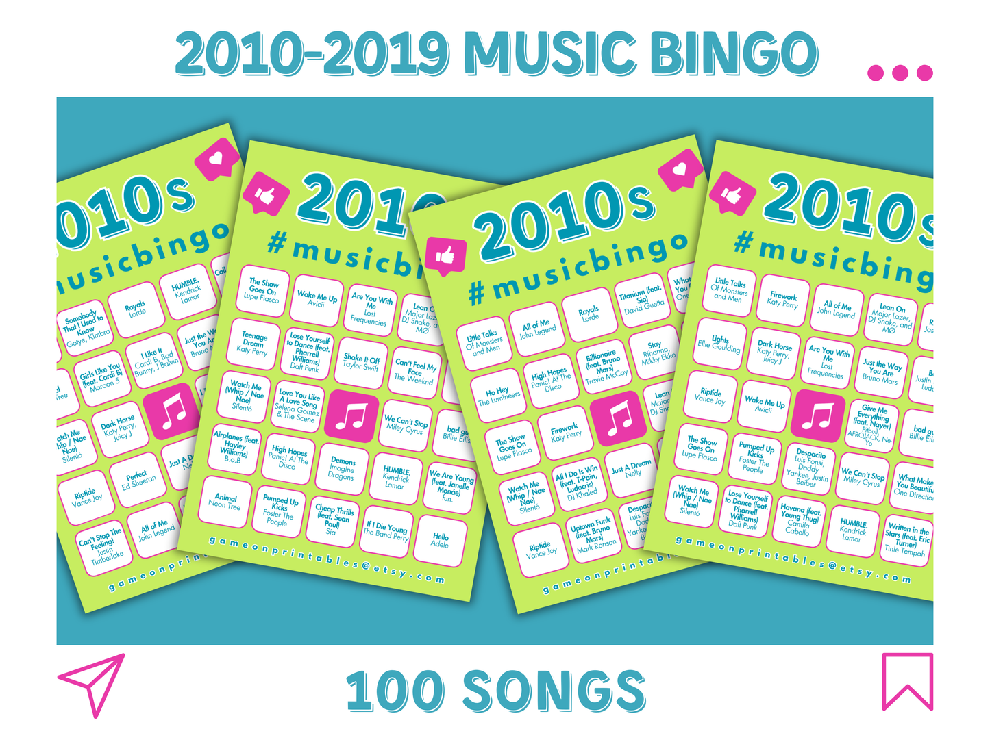 2010s Music Bingo With Playlist