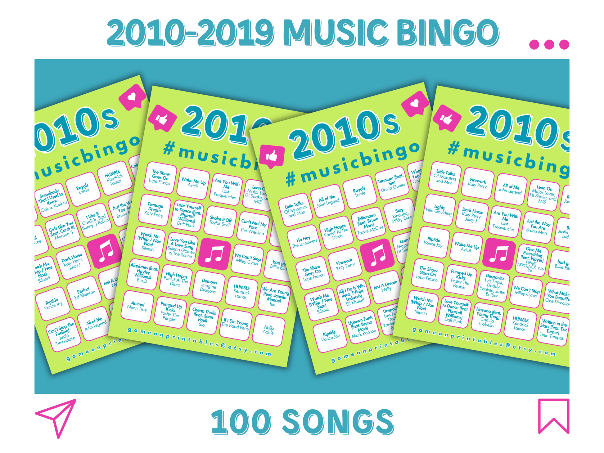 2010s Music Bingo With Playlist