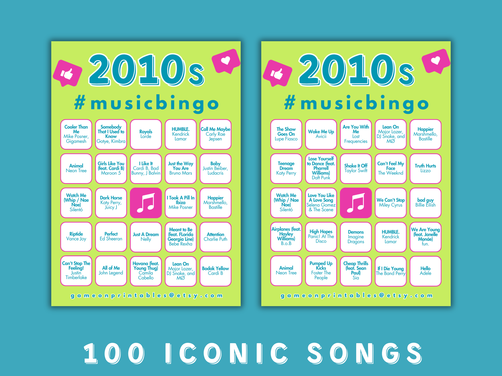 2010s Music Bingo With Playlist