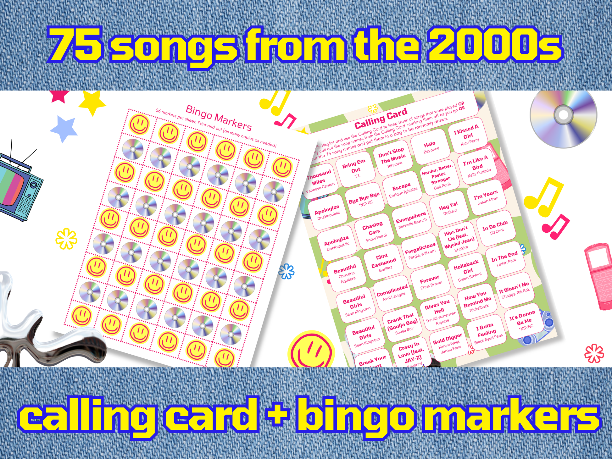 2000s Music Bingo With Playlist Printable Game