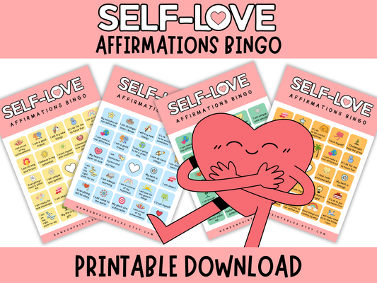 self-love affirmations bingo cards