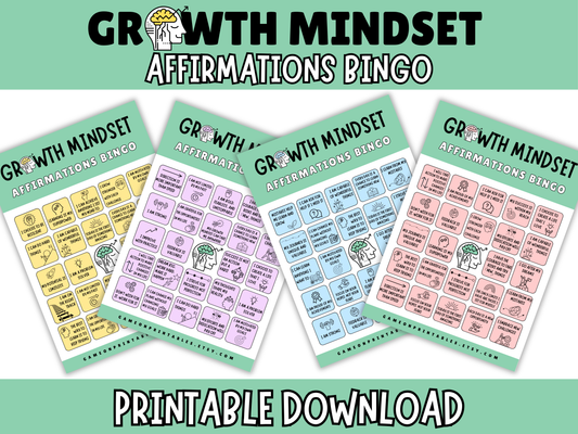 Affirmations Bingo Card Set for Kids