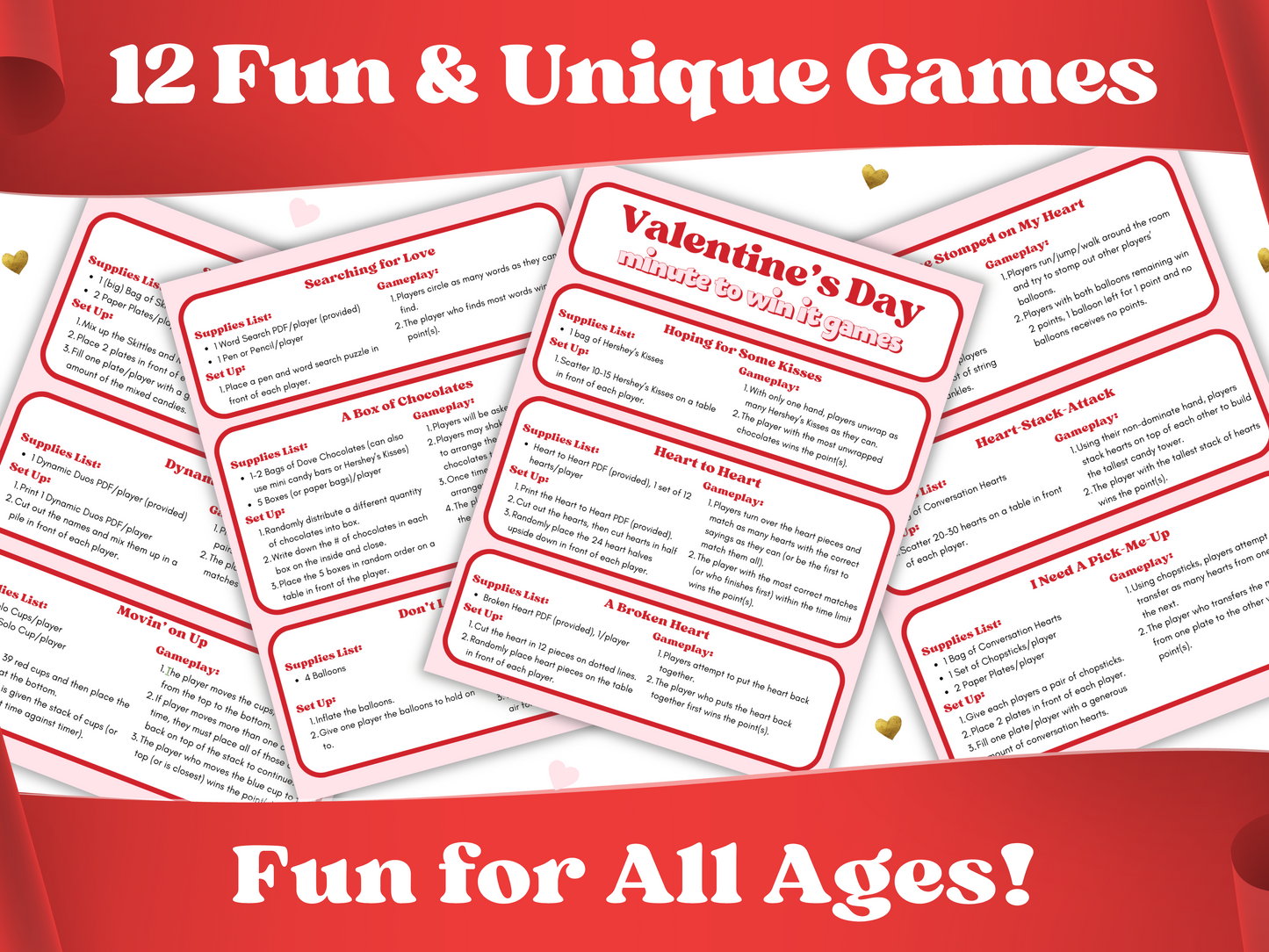 Valentine Galentines day printable party games