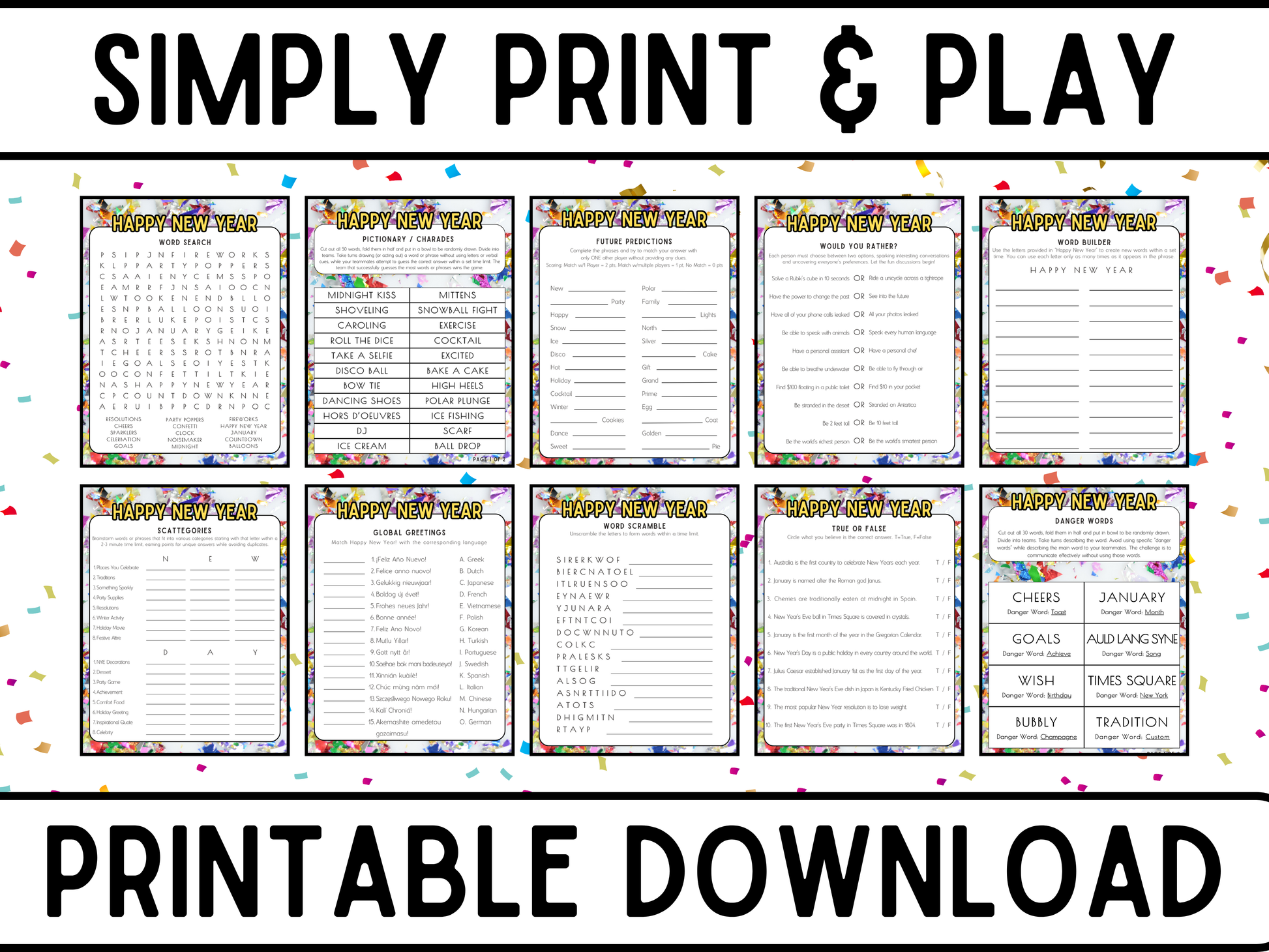 2025 NYE Printable Party Games