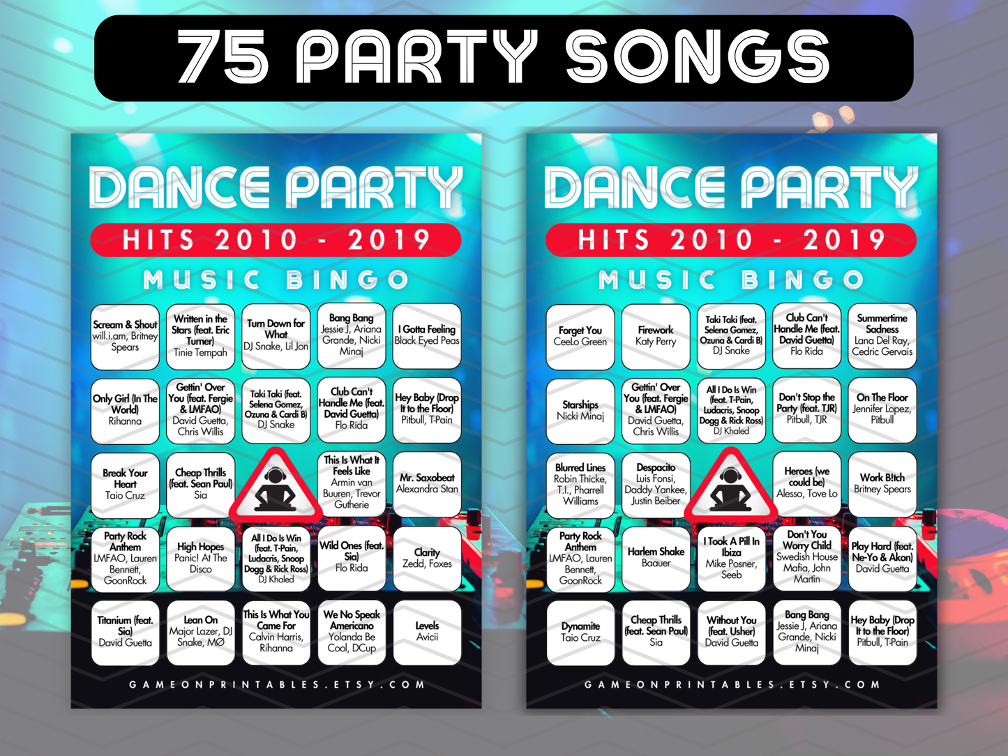 2010 Party Hits Music Bingo With Playlist