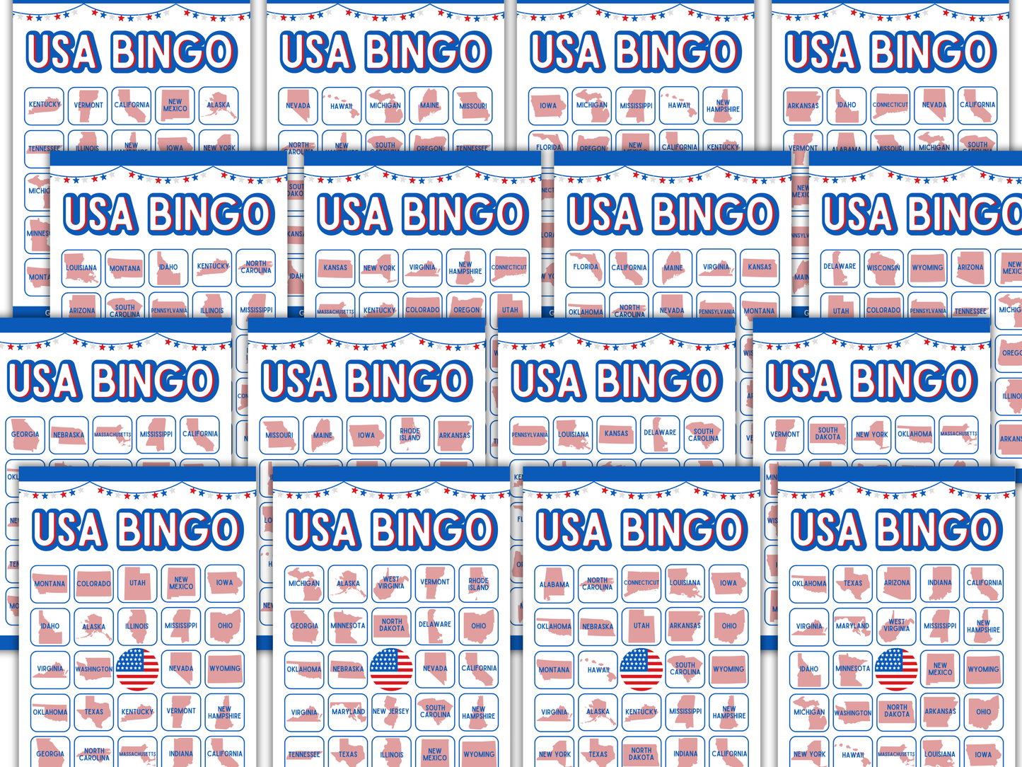 4th of July USA Bingo