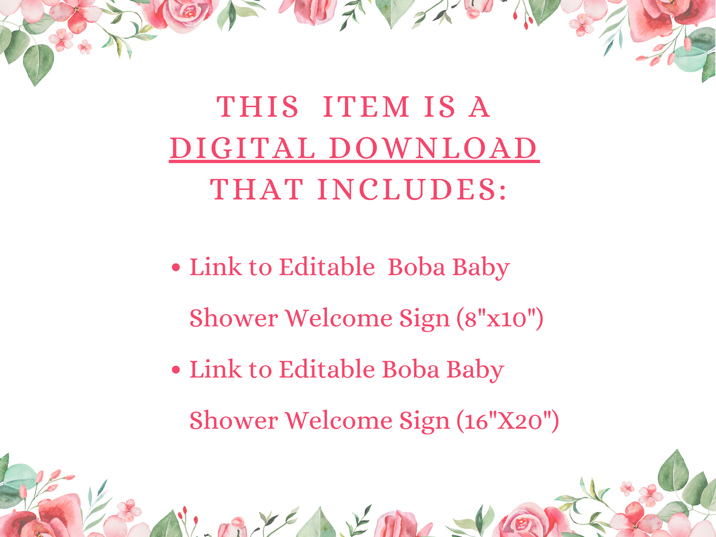 Cat Boba Baby Shower Welcome Sign