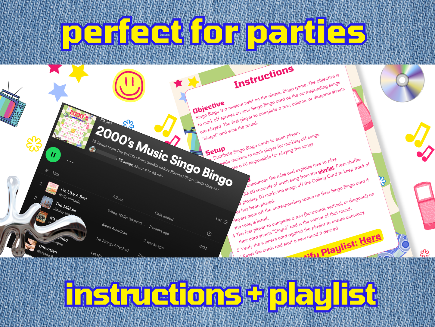 2000s Music Bingo With Playlist Printable Game