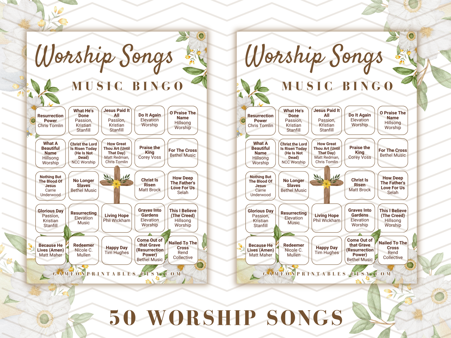 Worship Songs Music Bingo With Playlist