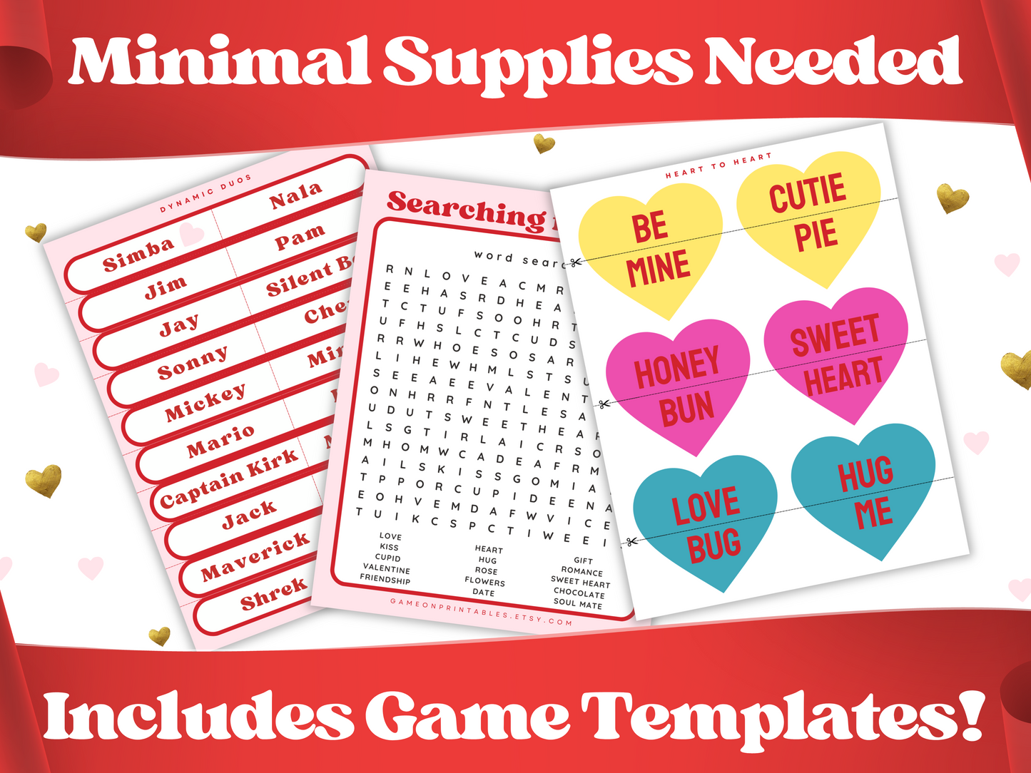 Valentine Galentines day printable party games