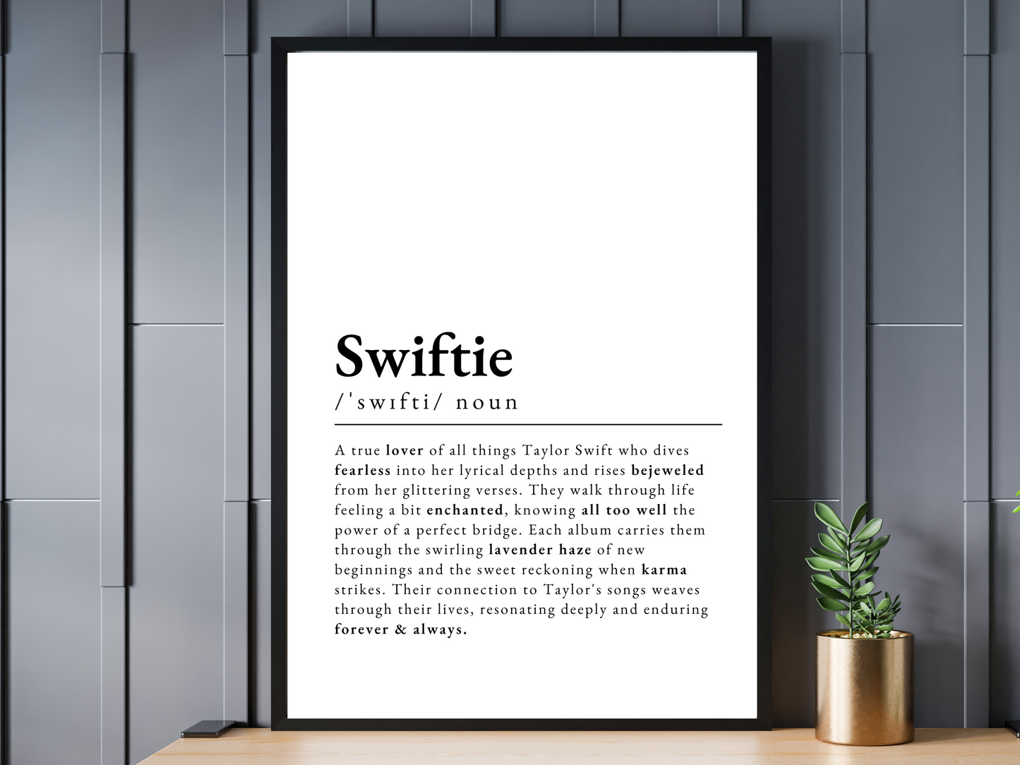 swiftie definition wall art printable poster