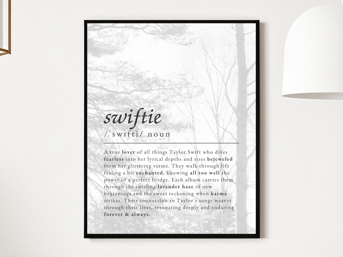 swiftie folklore definition wall art printable poster